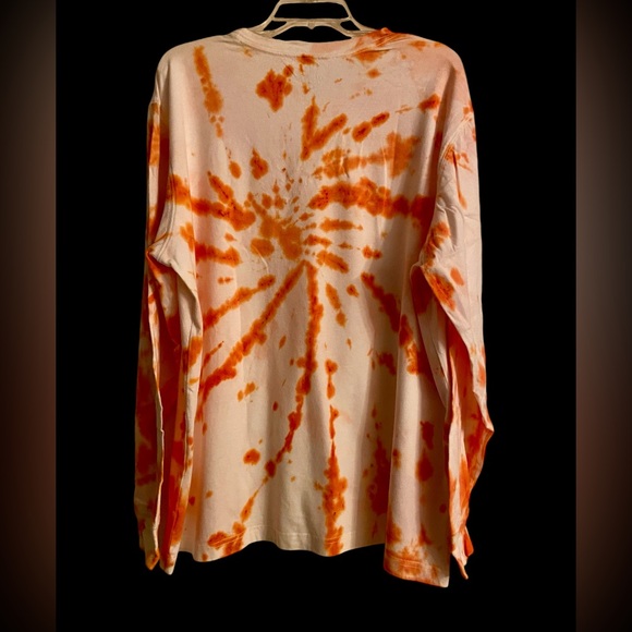 Tie dye skull day of the dead hand crafted men size XL color orange & white - Picture 7 of 9